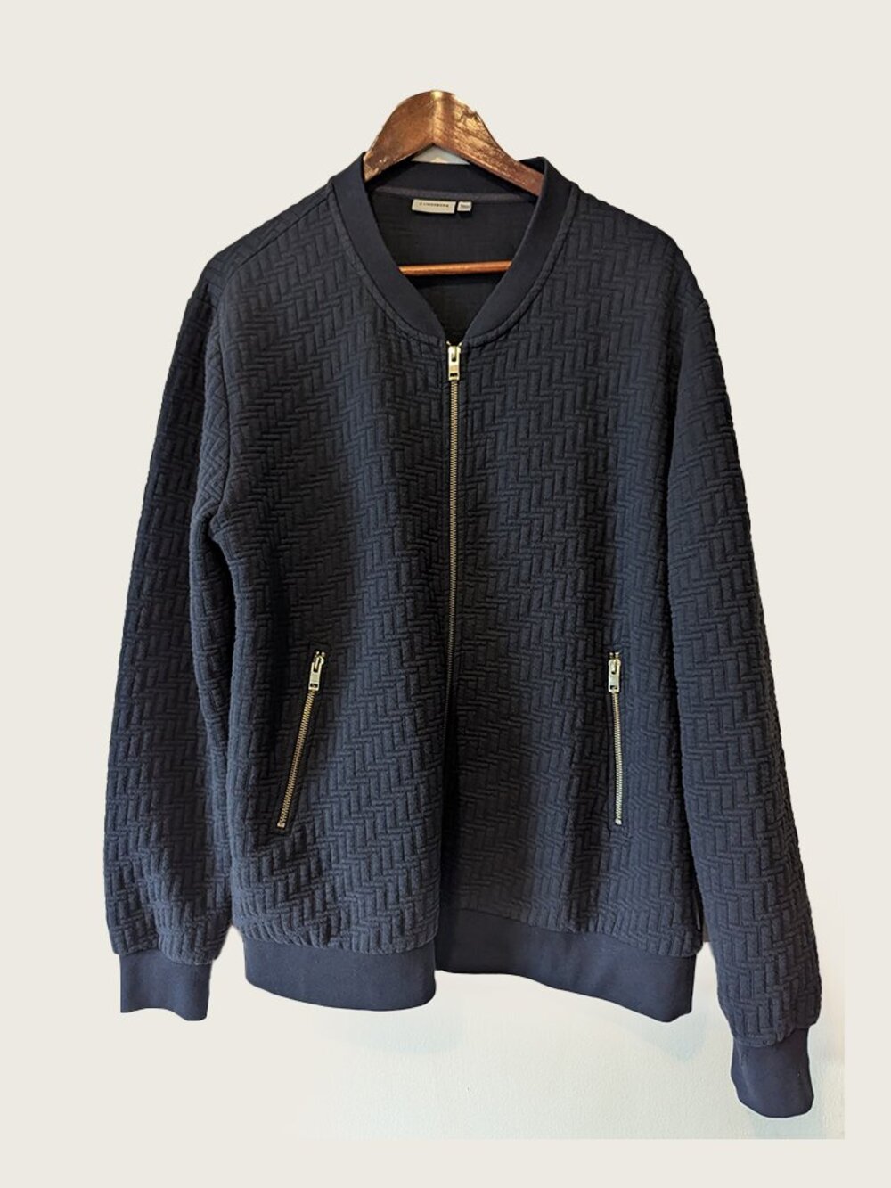 J LINDEBERG - Blue textured zipped jacket - Sz XXL